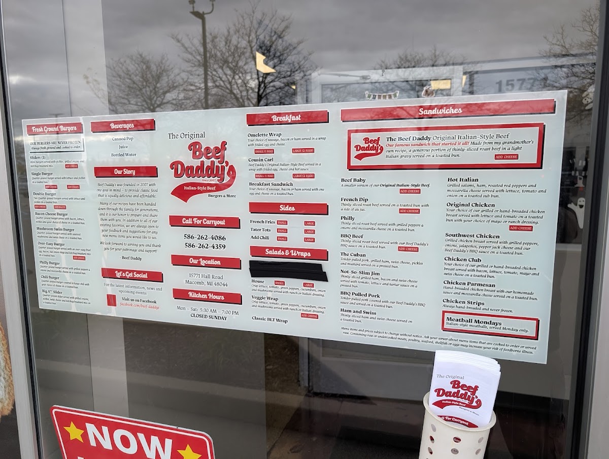 Beef Daddy's Menu - Image 4